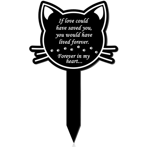 32cm metal cat - cat, grave