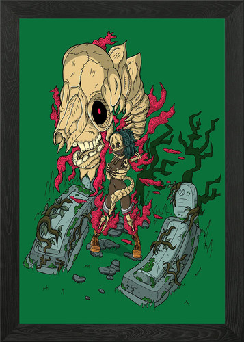 Grave girl framed wall - grave,