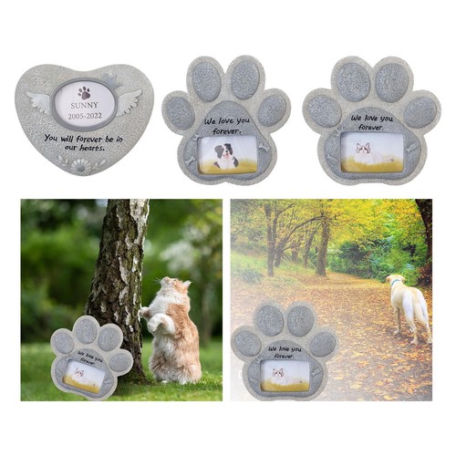 Dog grave marker with picture - grave,