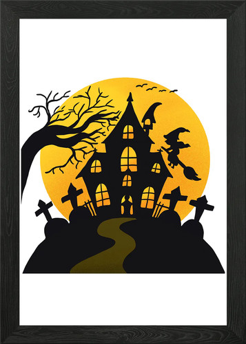 Halloween grave yard - halloween, framed